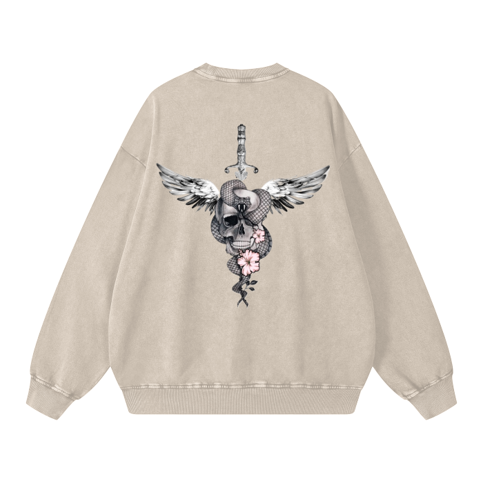 MINI MURDERIN Acid Wash Oversize Sweatshirt