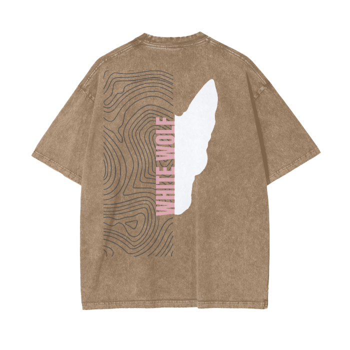 WHITE WOLF - Acid Wash Oversize T-Shirt