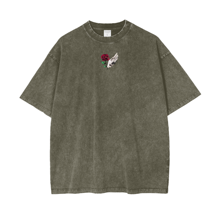 ROSE & WINGS - Acid Wash Oversize T-Shirt