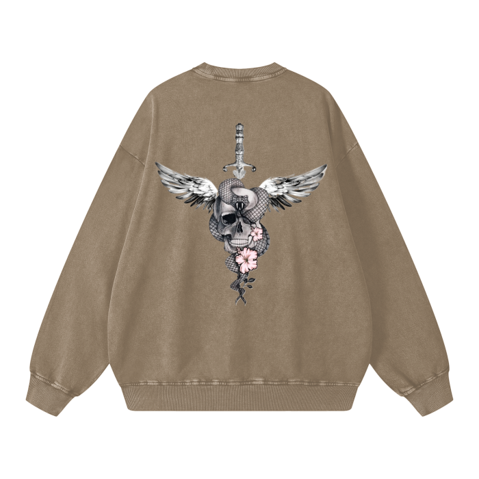 MINI MURDERIN Acid Wash Oversize Sweatshirt