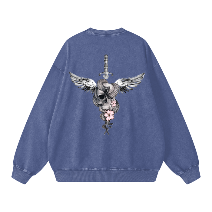 MINI MURDERIN Acid Wash Oversize Sweatshirt