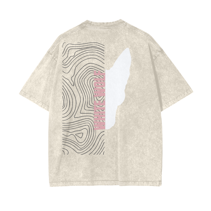 WHITE WOLF - Acid Wash Oversize T-Shirt