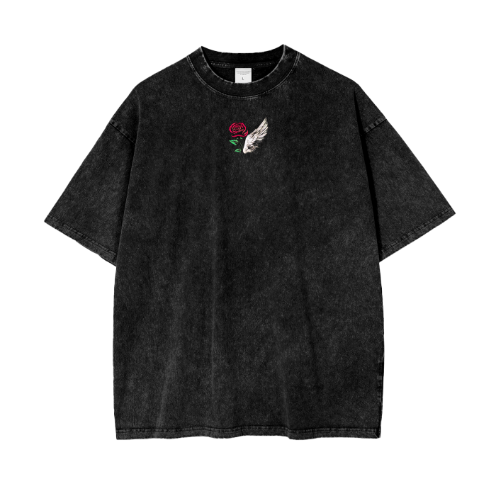 ROSE & WINGS - Acid Wash Oversize T-Shirt