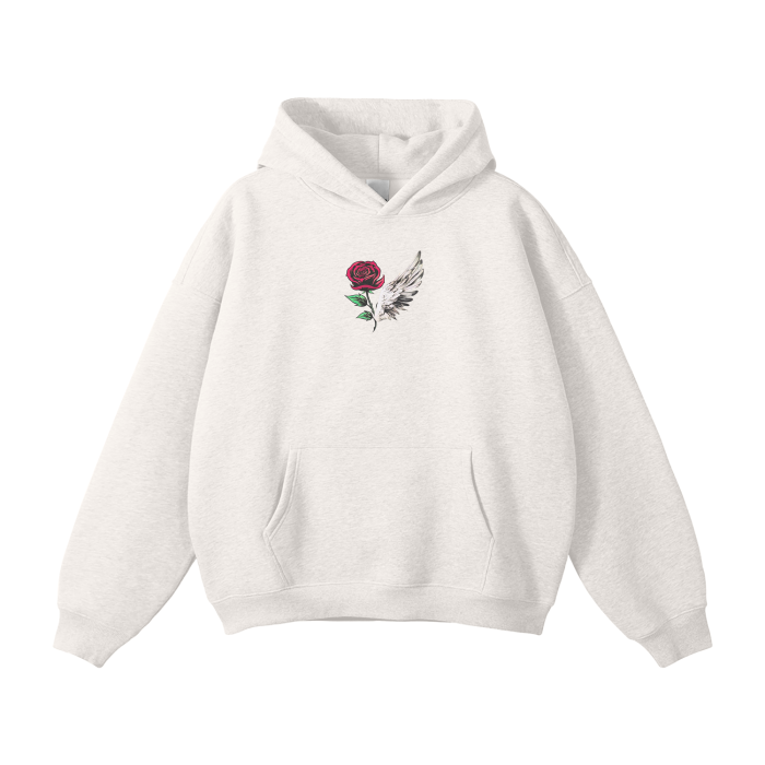 ROSE & WINGS - Oversized Fleece Hoodie (gray)