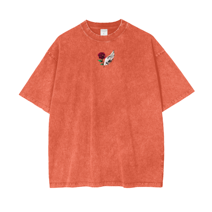 ROSE & WINGS - Acid Wash Oversize T-Shirt